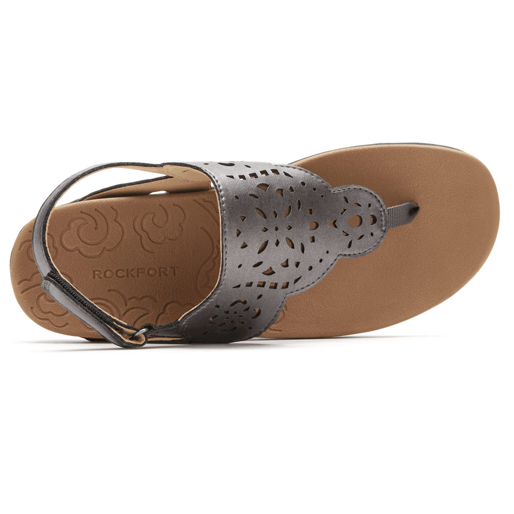 Rockport Womens Sandals Grey - Ridge Circle Cutout Thong - UK 614-IWQAUY